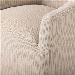 Desiree French Country Beige Striped Slipcovered Dining Arm Chair|