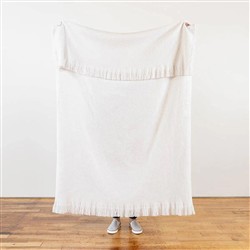 Haleigh White Sunbrella Crosshatch Textured Indoor / Outdoor Throw Blanket|