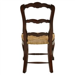 Lacey Rustic Brown Mahogany Woven Seat Ladder Back Dining Side Chair|