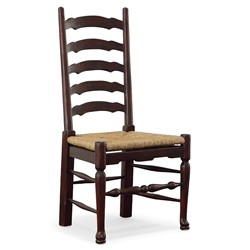 Ezra Updated Traditional Brown Wood Woven Dining Side Chair|