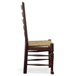 Ezra Updated Traditional Brown Wood Woven Dining Side Chair|