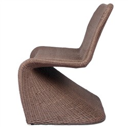 Ivanna Coastal Beach Dark Brown Woven Wicker Outdoor Dining Bench|