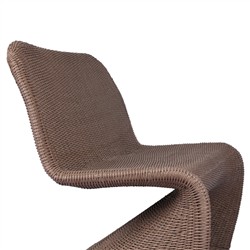 Ivanna Coastal Beach Dark Brown Woven Wicker Outdoor Dining Bench|