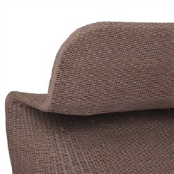 Ivanna Coastal Beach Dark Brown Woven Wicker Outdoor Dining Bench|