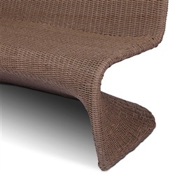 Ivanna Coastal Beach Dark Brown Woven Wicker Outdoor Dining Bench|