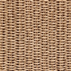 Sophie Coastal Beach White Upholstered Brown Teak Woven Outdoor Dining Arm Chair|