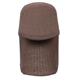 Ivanna Coastal Beach Dark Brown Woven Wicker Outdoor Dining Chair|