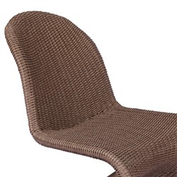 Ivanna Coastal Beach Dark Brown Woven Wicker Outdoor Dining Chair|