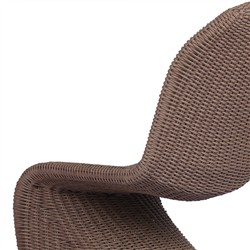Ivanna Coastal Beach Dark Brown Woven Wicker Outdoor Dining Chair|