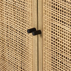 Emilie Coastal Beach Natural Cane Mango Wood Sideboard|