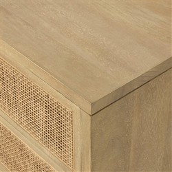Emilie Coastal Beach Natural Cane Mango Wood Sideboard|