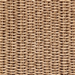 Sophie Coastal Beach White Upholstered Brown Teak Woven Outdoor Lounge Chair|