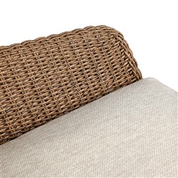 Marciana Coastal Beach Beige Upholstered Brown Woven Wicker Outdoor Swivel Chair|