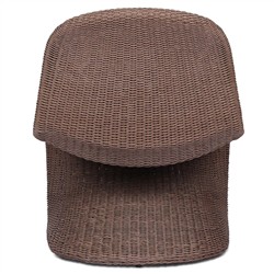 Ivanna Coastal Beach Dark Brown Woven Wicker Outdoor Lounge Chair|