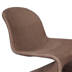 Ivanna Coastal Beach Dark Brown Woven Wicker Outdoor Lounge Chair|