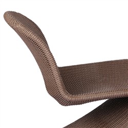 Ivanna Coastal Beach Dark Brown Woven Wicker Outdoor Lounge Chair|