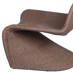 Ivanna Coastal Beach Dark Brown Woven Wicker Outdoor Lounge Chair|