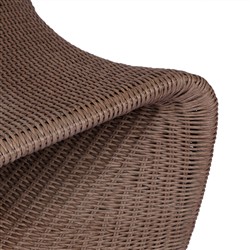 Ivanna Coastal Beach Dark Brown Woven Wicker Outdoor Lounge Chair|