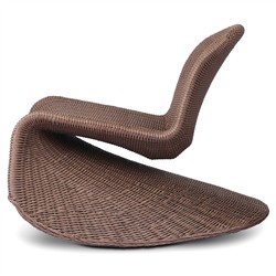 Ivanna Coastal Beach Dark Brown Woven Wicker Outdoor Rocking Chair|