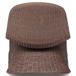 Ivanna Coastal Beach Dark Brown Woven Wicker Outdoor Rocking Chair|