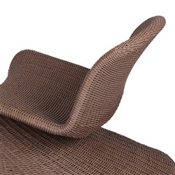Ivanna Coastal Beach Dark Brown Woven Wicker Outdoor Rocking Chair|