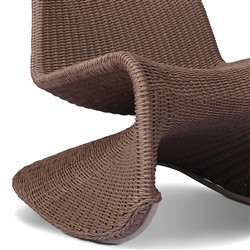 Ivanna Coastal Beach Dark Brown Woven Wicker Outdoor Rocking Chair|