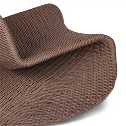 Ivanna Coastal Beach Dark Brown Woven Wicker Outdoor Rocking Chair|