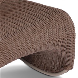 Ivanna Coastal Beach Dark Brown Woven Wicker Outdoor Rocking Chair|