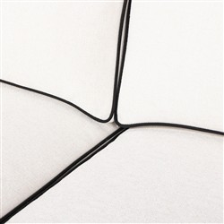 Gretchen French Country White Upholstered Black Welt Aluminum Outdoor Sofa - 76"|