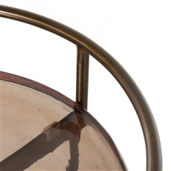 Ovidia Modern Classic Smoked Brown Glass Brass Bar Cart|