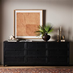 Clarence Modern Classic Black Oak Dresser|