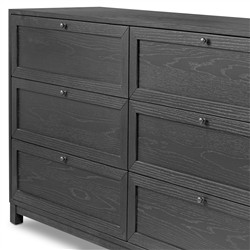Clarence Modern Classic Black Oak Dresser|