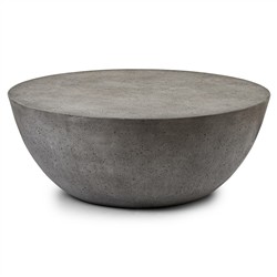 Bruce Modern Classic Grey Concrete Round Drum Outdoor Coffee Table|