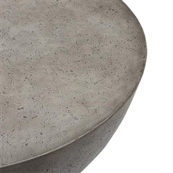 Bruce Modern Classic Grey Concrete Round Drum Outdoor Coffee Table|