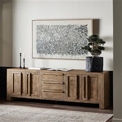 Nerin Coastal Beach Distressed Brown Wood Sideboard|