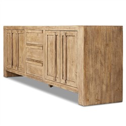 Nerin Coastal Beach Distressed Brown Wood Sideboard|