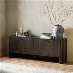 Olson Rustic Lodge Dark Brown Oak Wood Sideboard|