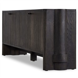 Olson Rustic Lodge Dark Brown Oak Wood Sideboard|