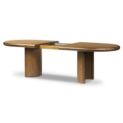 Paris Rustic Lodge Brown Acacia Oval Extendable Dining Table - 84-104"|