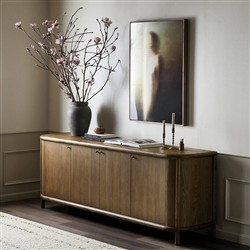 Bonnie Rustic Lodge Brown Oak Sideboard|