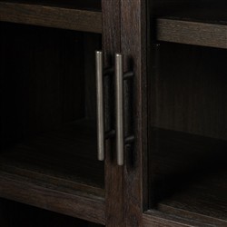 Harvey Updated Traditional Brown Oak Arched Display Cabinet|