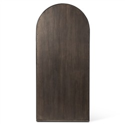 Harvey Updated Traditional Brown Oak Arched Display Cabinet|