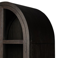 Harvey Updated Traditional Brown Oak Arched Display Cabinet|