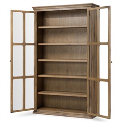 Dawson Updated Traditional Brown Oak Display Cabinet|