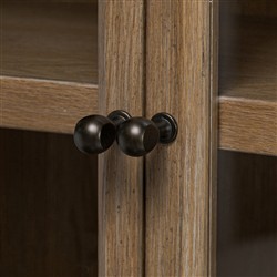 Dawson Updated Traditional Brown Oak Display Cabinet|