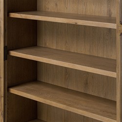 Dawson Updated Traditional Brown Oak Display Cabinet|