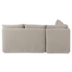 Andrew Updated Traditional Grey Linen Slipcovered Dining Banquette - 80"|