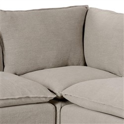 Andrew Updated Traditional Grey Linen Slipcovered Dining Banquette - 80"|