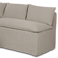 Andrew Updated Traditional Grey Linen Slipcovered Dining Banquette - 80"|