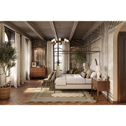 Raphael Updated Traditional Grey Landscape Black Frame Illustration - 53x39|